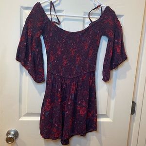 Purple and Red Hollister Romper